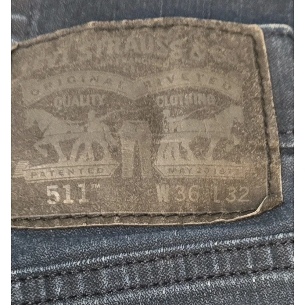 Levis 511 Slim Fit Jeans Mens 36x32 Dark Indigo Blue Stretch Denim Pants 36 x 30